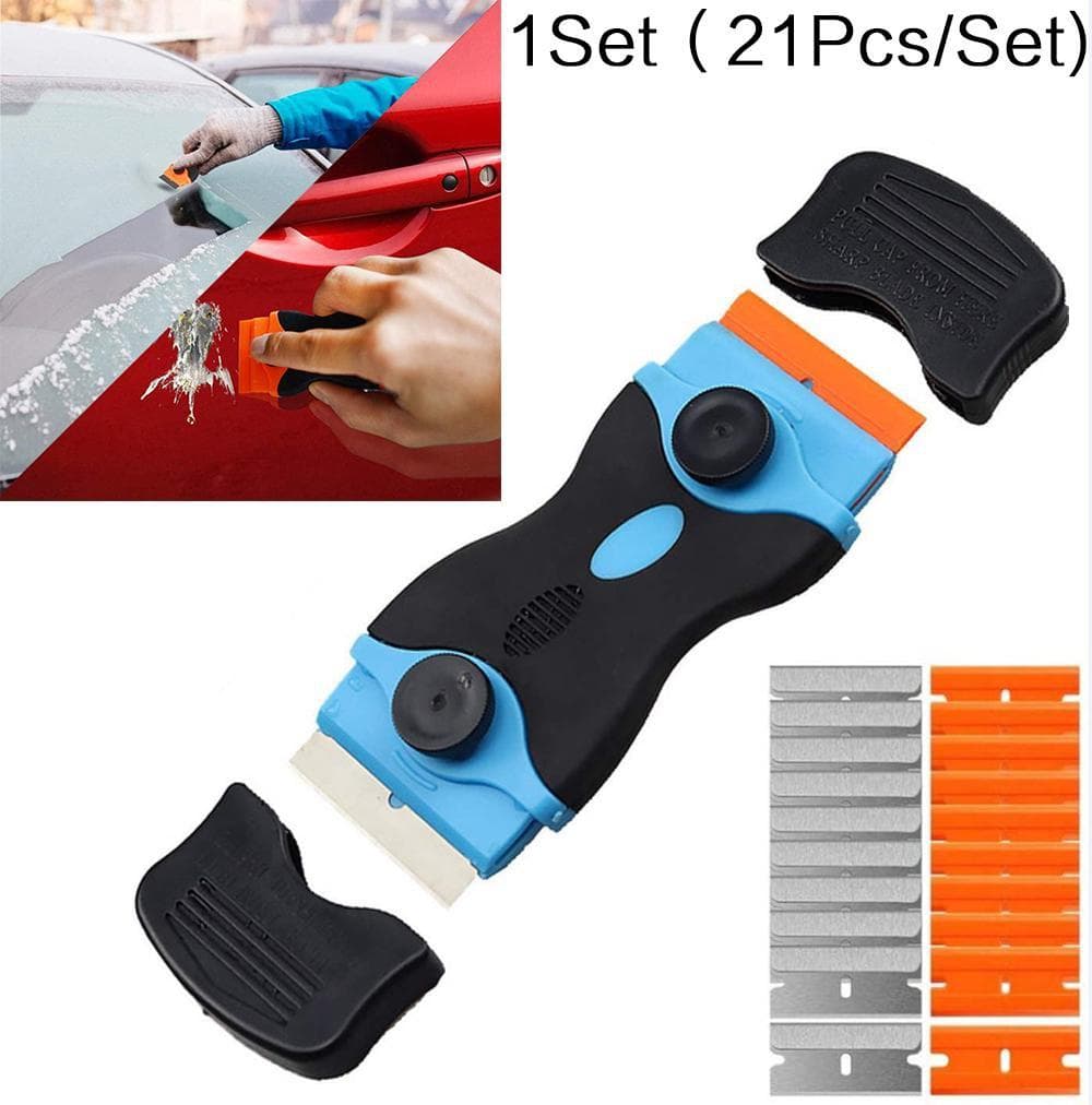 1Set (21Pcs/Set) Double Edge Razor Scraper Blade Window Tint Vinyl Sticker Removal Stonego Tool YSL