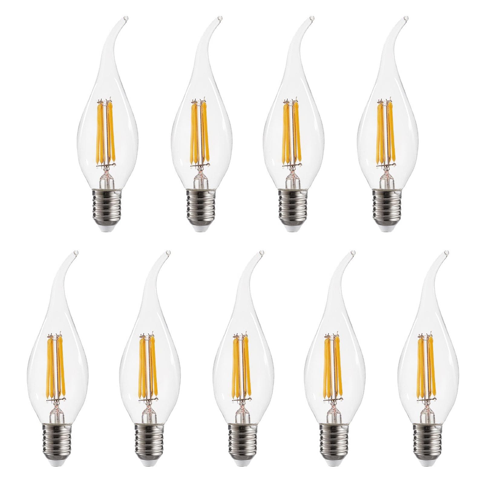 4W LED Light Bulb E14 LED Bulbs Warm White 2700K Vintage Style LED Lamp 40W Equivalent, 9 Packs transparent