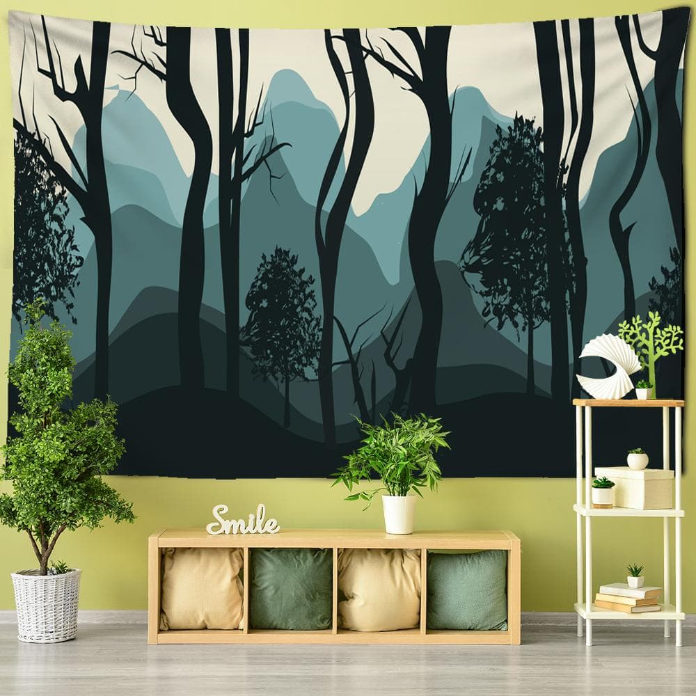 Cartoon Tree Children's Room Decoration Tapestry Oak Apple Cactus Wall Hanging Carpet Wall Cloth Mandala Tapestries Hippie Tapiz 95x70CM