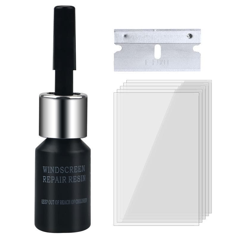 Auto Windshield Repair Kit - Nanofluid Filler for Chip & Star Crack Disappearance, Liquid Glass Maintenance black