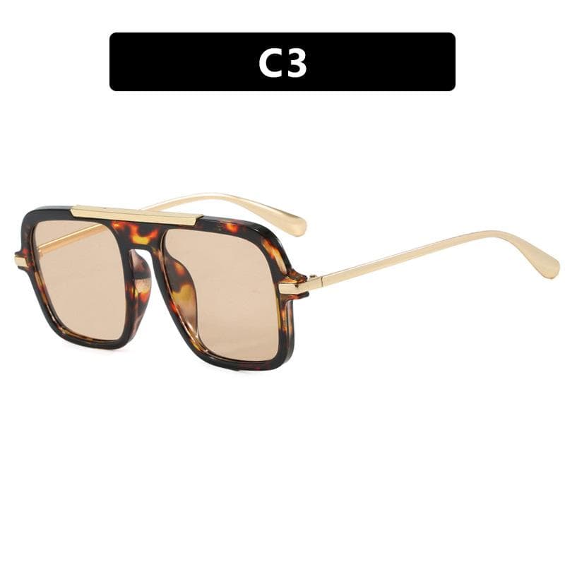 1PC Square Large Frame Sunglasses Retro Fashion Trend UV Protection Driving Shades for Women Men