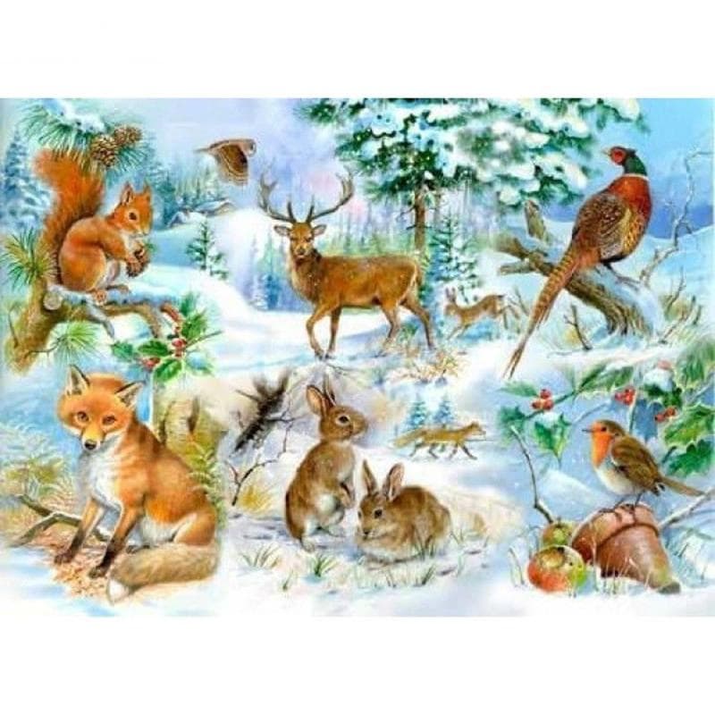 5D DIY Diamond Painting Animals Embroidery Mosaic Cross Stitch Rhinestone Decor 20X30CM