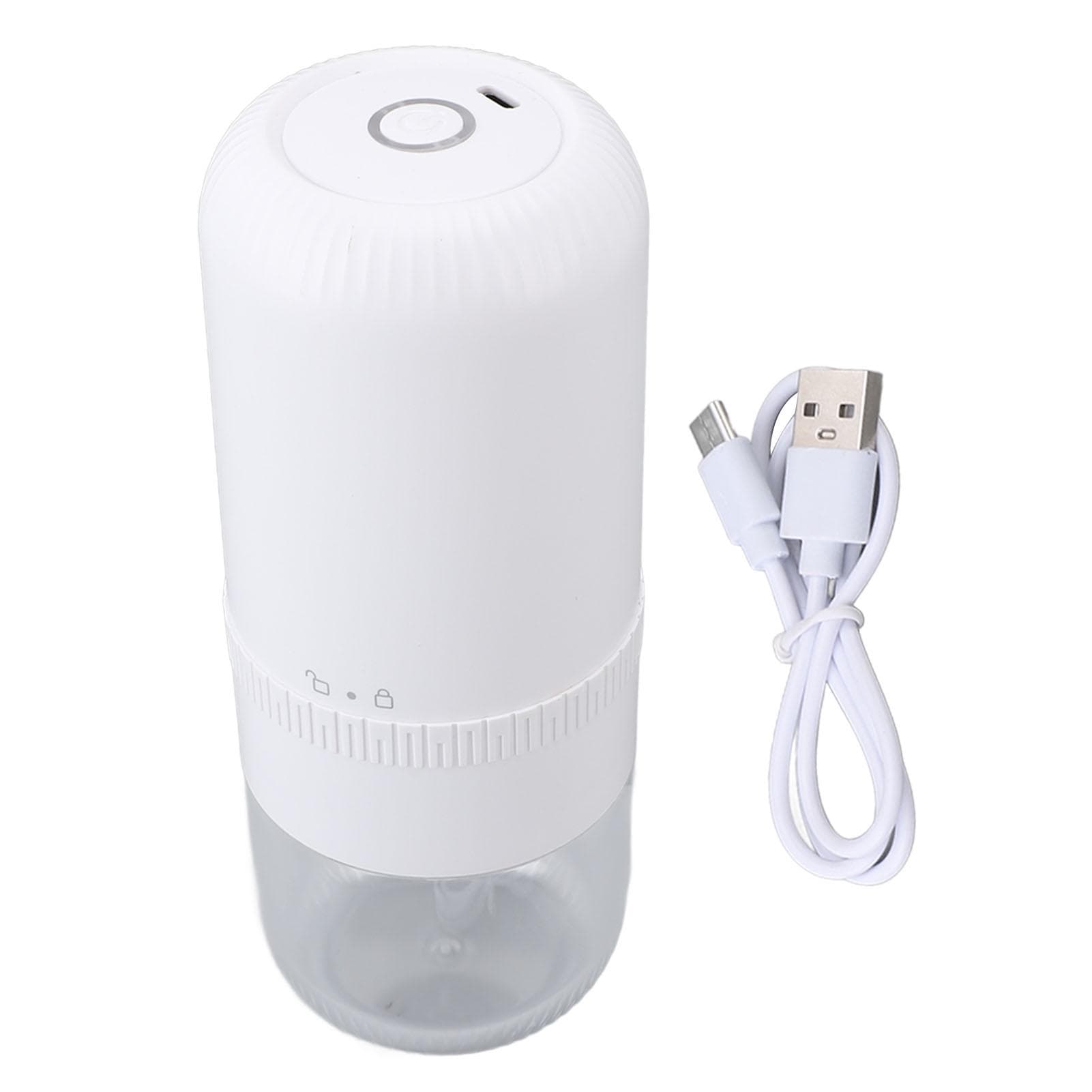 Electric Coffee Bean Grinder White USB Charging Cordless Adjustable Coarseness Multifunctional