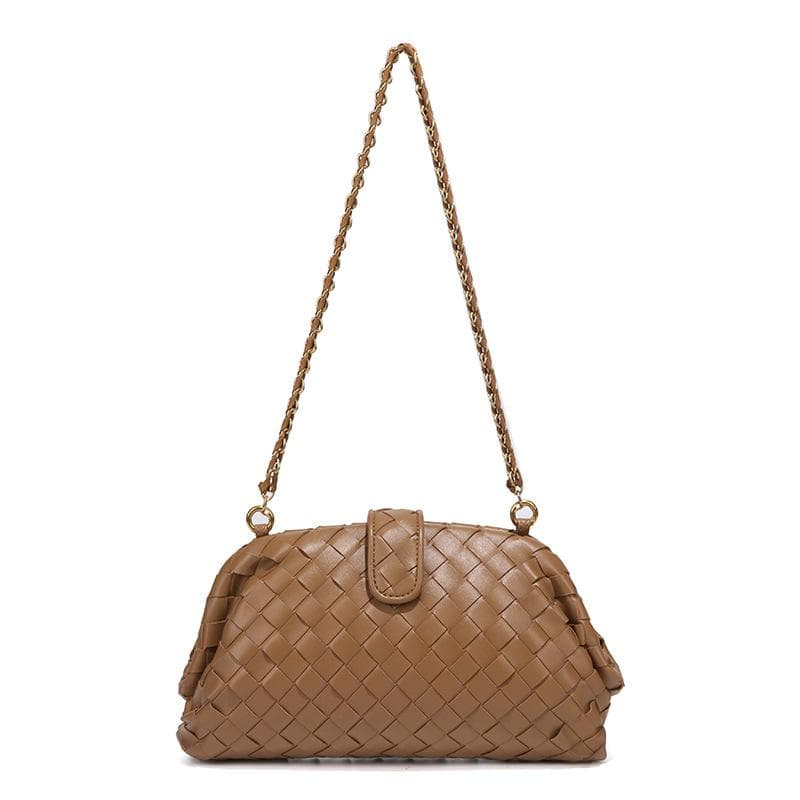 Woven Bag, Clutch Bag, Personalized Cloud Bag, Fashionable Single-shoulder Crossbody Women's Bag, Chain Clip Shell Bag