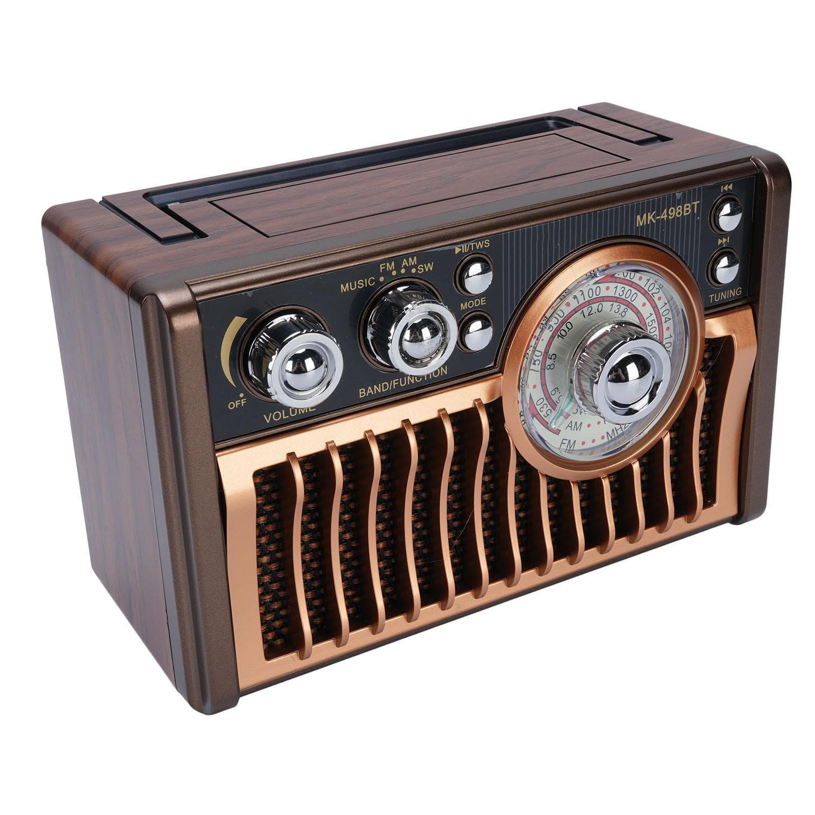 Portable Radio Rechargeable Bluetooth Speaker Multi Band FM AM SW Radio with Retractable Antenna