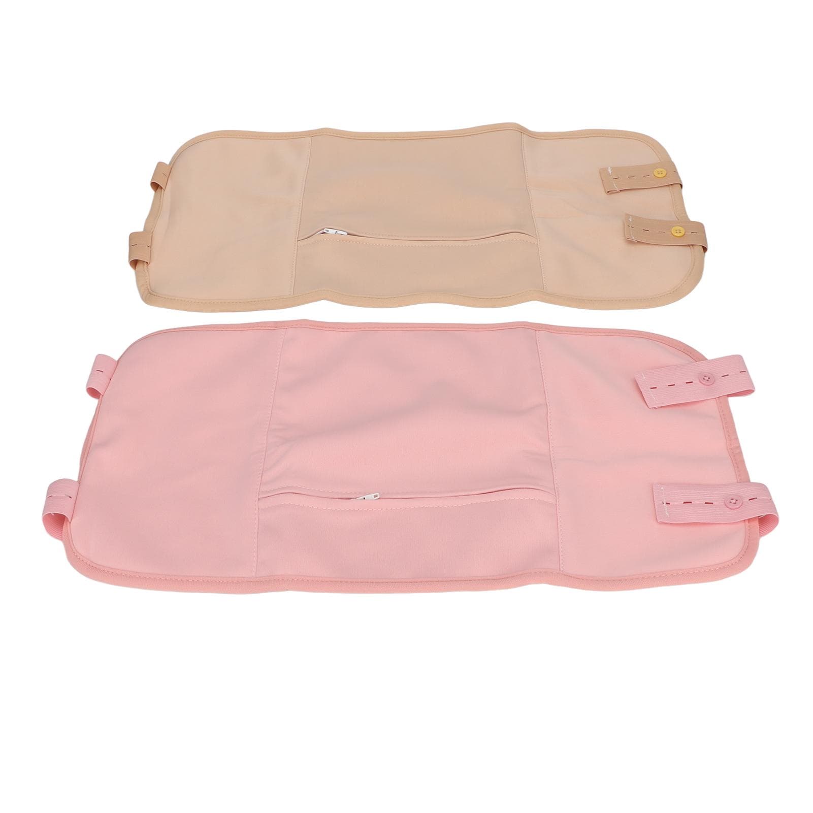 2pcs Castor Oil Package Reusable Soft Portable Castor Oil Pack Wrap for Sleeping Pink Khaki