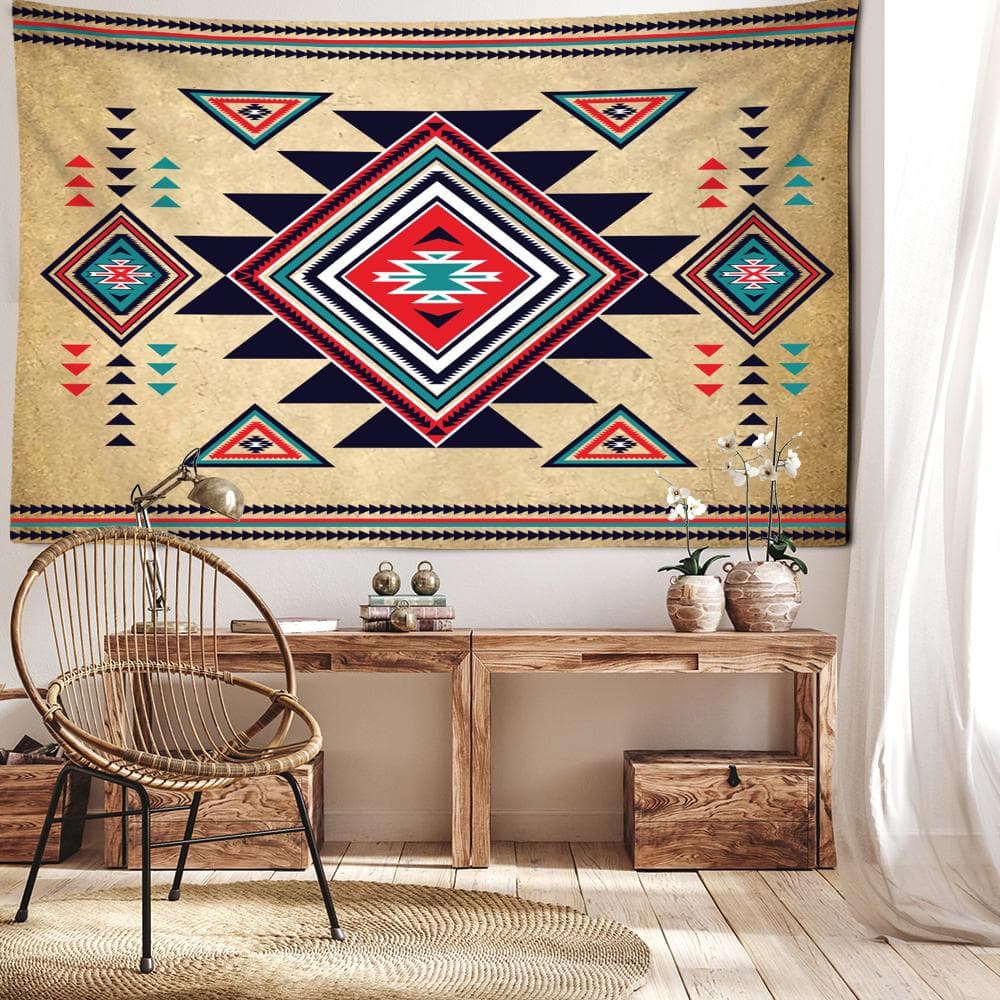 Retro Diamond Pattern Tapestry Wall Hanging Bohemian Style Hippie Tapez Art Aesthetic Room Background Decor 320x182CM