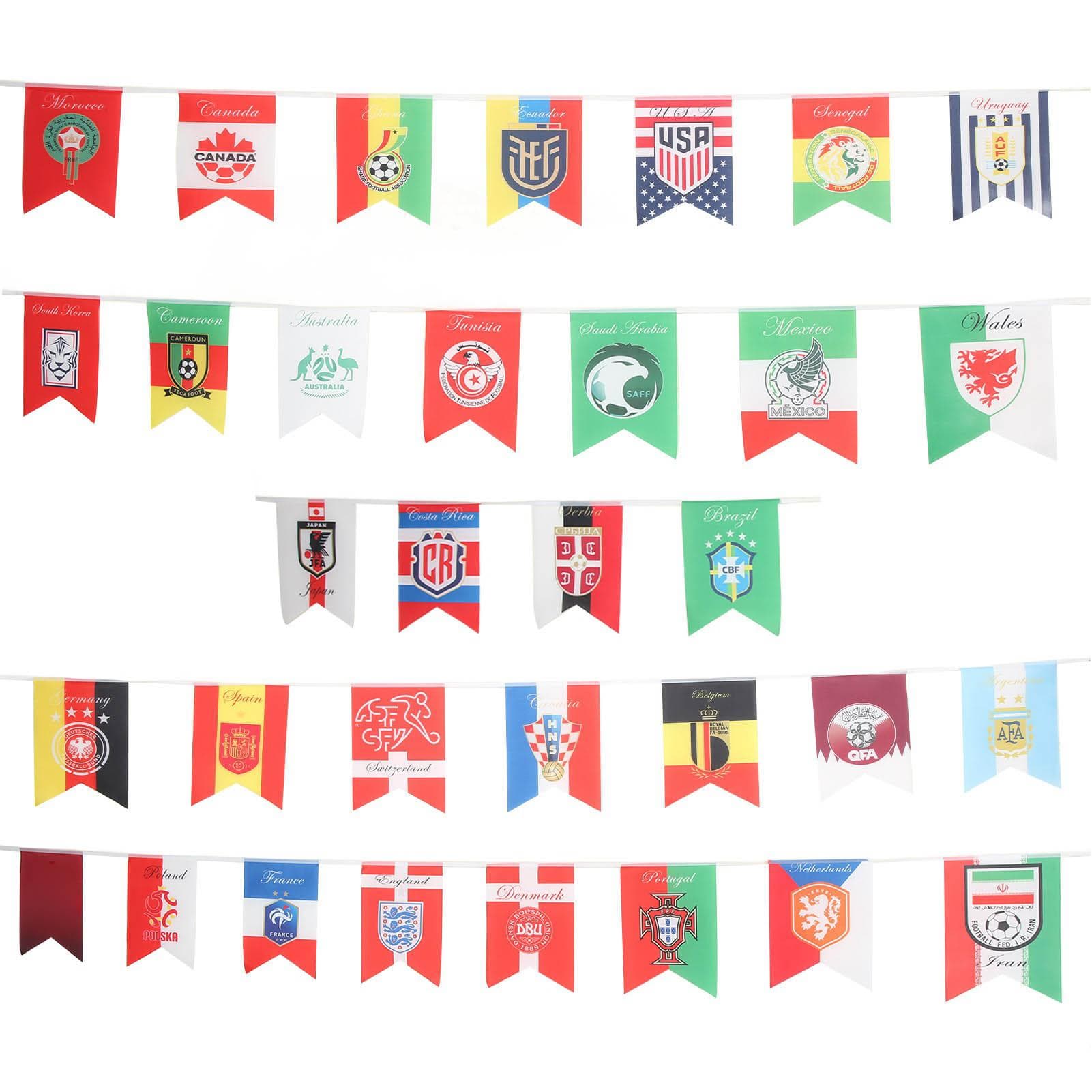 2022 World Cup String Flag 32 Teams Countries World Cup 2022 Flag Banner 20x28cm