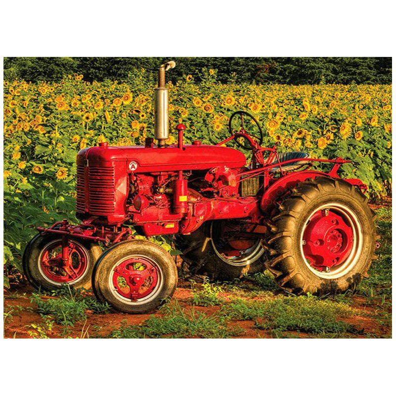 Diamond Mosaic 5D Diamond Painting Sunflower Tractor Picture of Rhinestone Diamond Embroidery 20X30CM