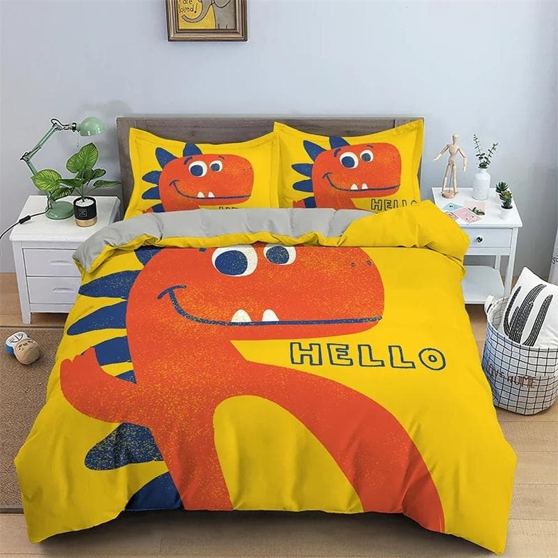 Cartoon Dinosaur Duvet Cover King Queen Size Jurassic World Theme Bedding Set Kids Ancient Animals 2/3pcs Polyester Quilt Cover 135X200cm