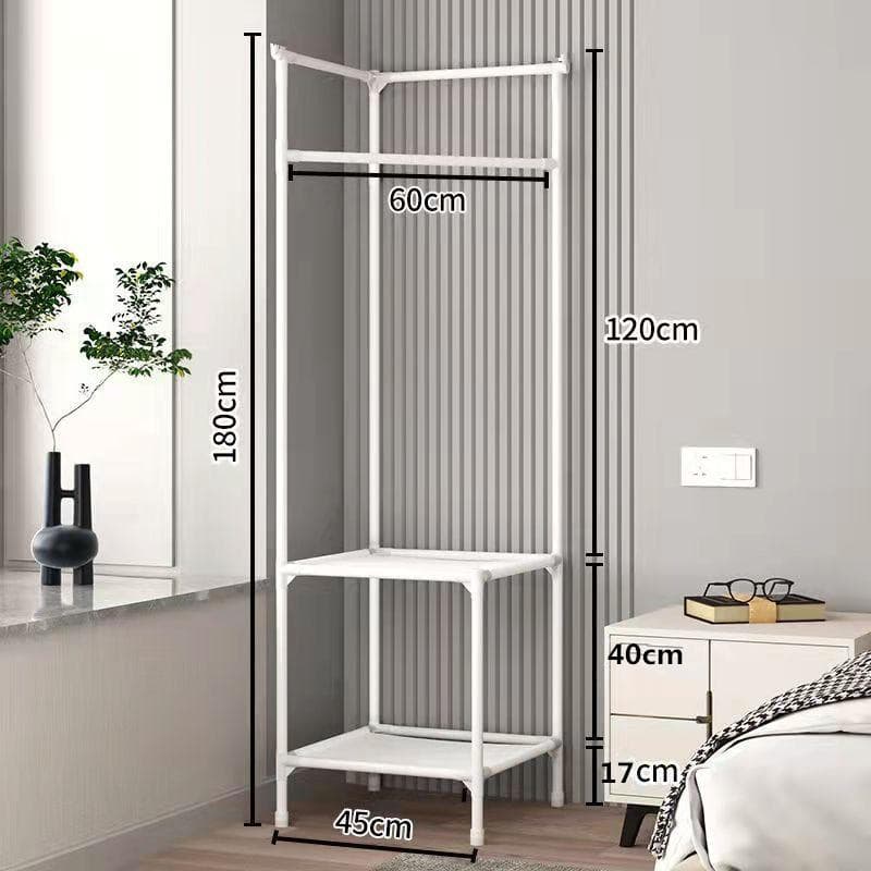 Simple Clothes Hanger Floor Folding Bedroom Single Pole Indoor Clothes Hanger Balcony Clothes Hanger Household Clothesline Pole white