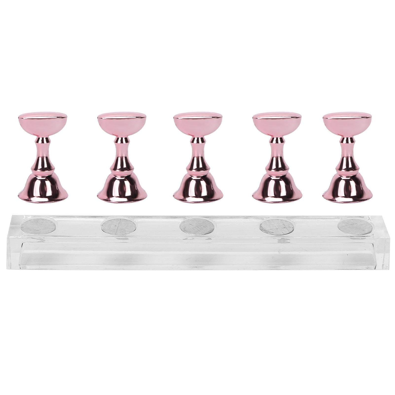 Nail Art Display Practice Stand Magnetic Nail Fingernail Tip Holder Manicure Set ToolRose Pink rose pink