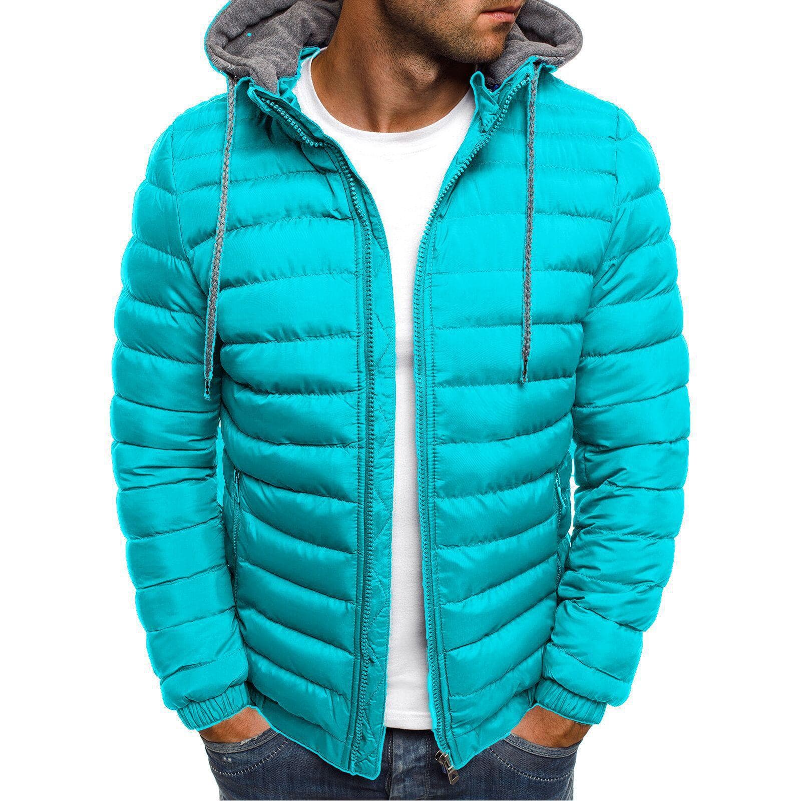 2023 New Korean Version of Casual Cotton Clothing Men's Foreign Trade Short Warm Hooded Cotton Jacket L