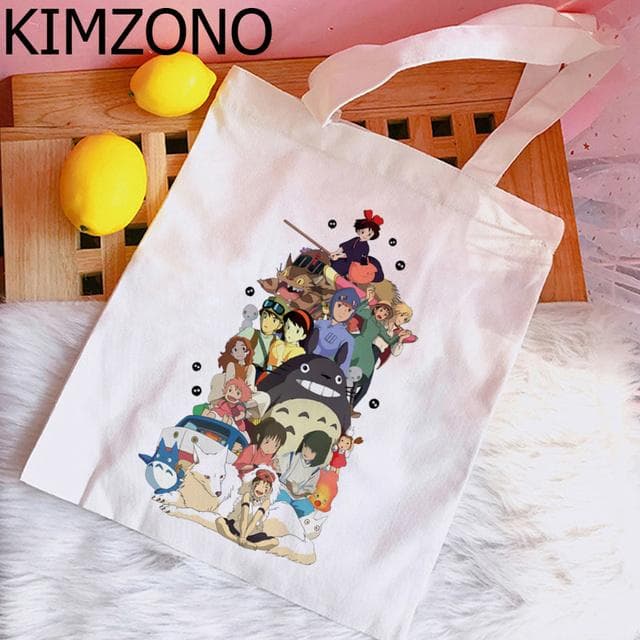 Studio Ghibli Totoro Spirited Away shopping bag bolso reusable jute bag canvas bolsa bag sacola jute boodschappentas cloth 29*32cm