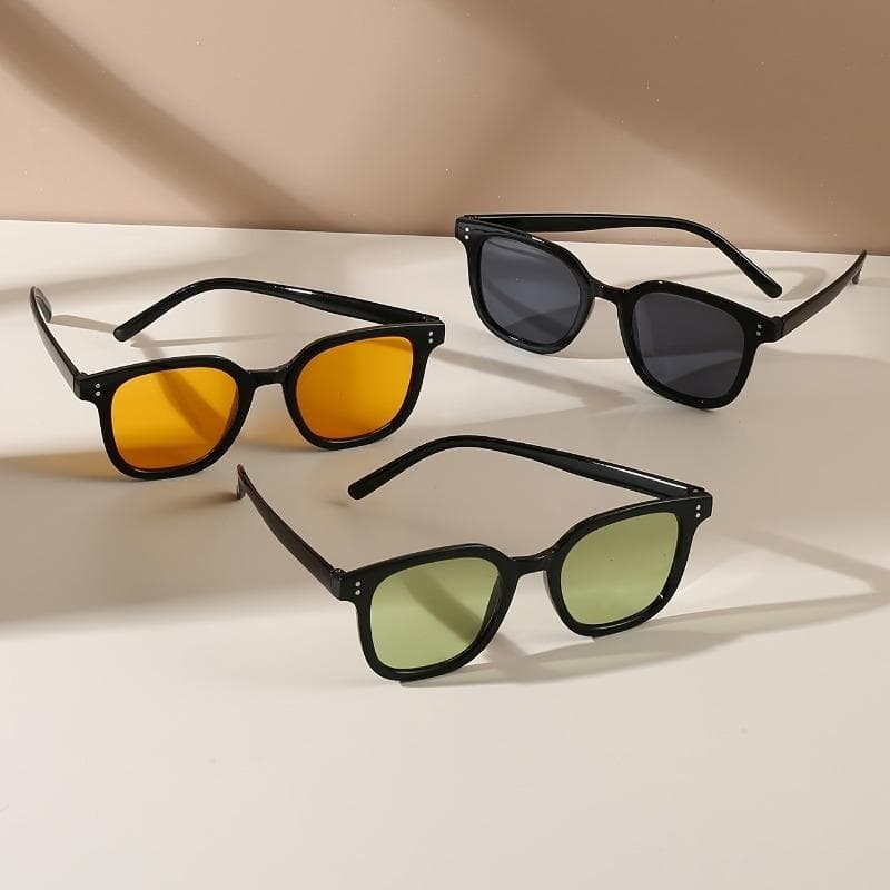 Square Black Punk Glasses Anti Blue Light UV Protection for Outdoor Driving Fishing Fashionable Eyewear