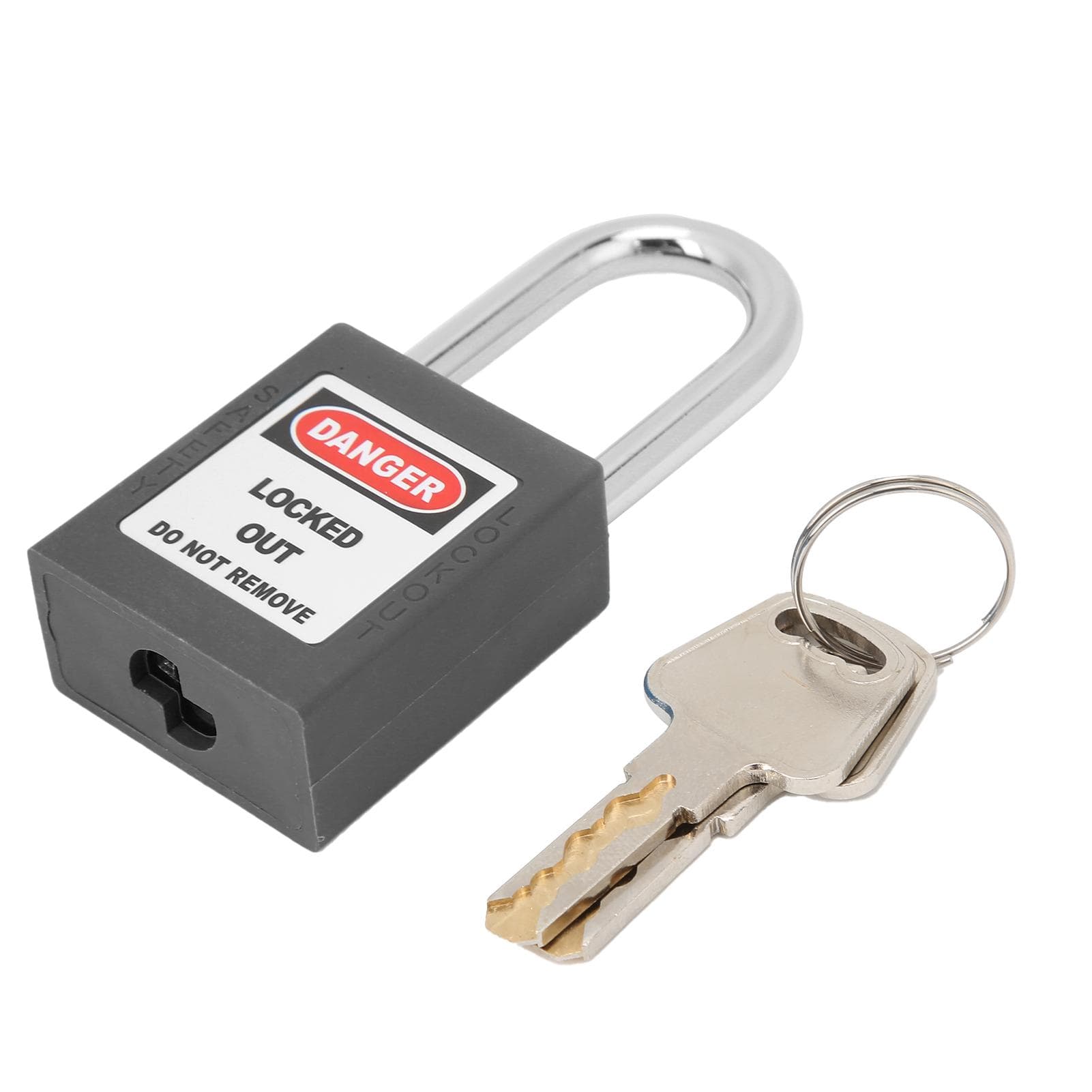1.5in Safety Padlocks Steel Beam Insulated Lock with 2 Keys for Industry Machine ManufacturingBlack black