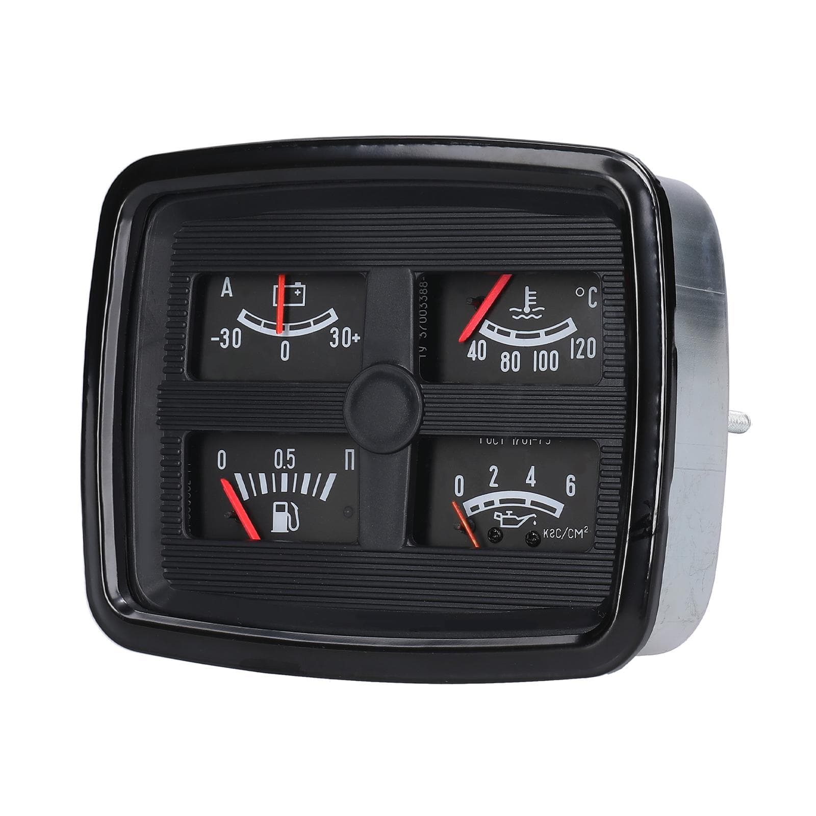 4 in 1 Car Instrument Assembly MultiFunctional Automotive Fuel Gauge Oil Pressure Gauge Water black