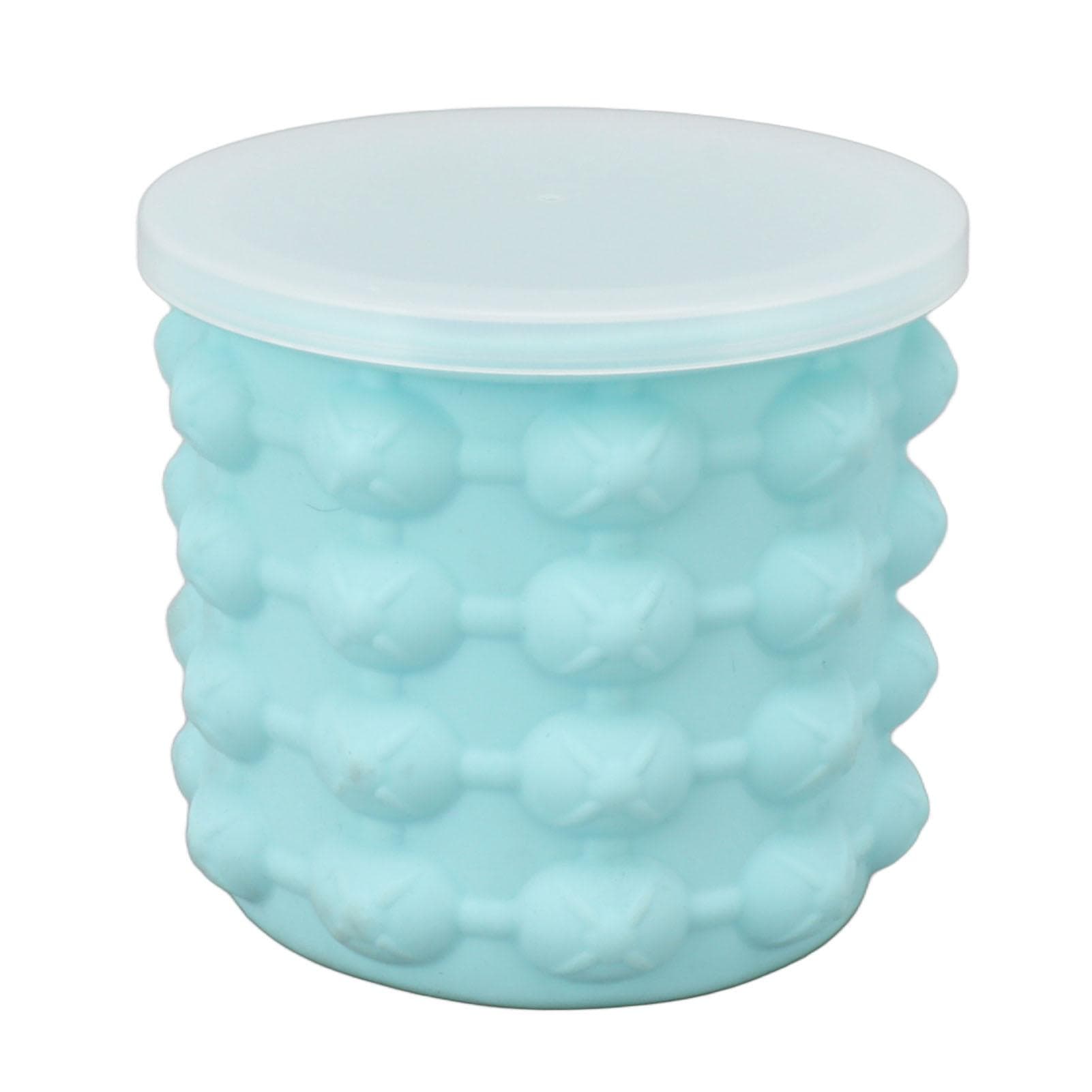 Ice Bucket Silicone Insulated Ice Cube Mold Double Ice Tray for Cocktail Cooling S 11.5x11.5x10cm /