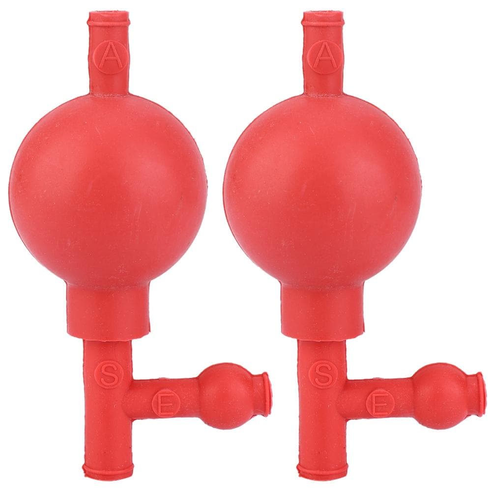 2 Pcs Suction Bulb Lab Quantitative Ear Sucking Washing 3-Way Natural Rubber Bulb