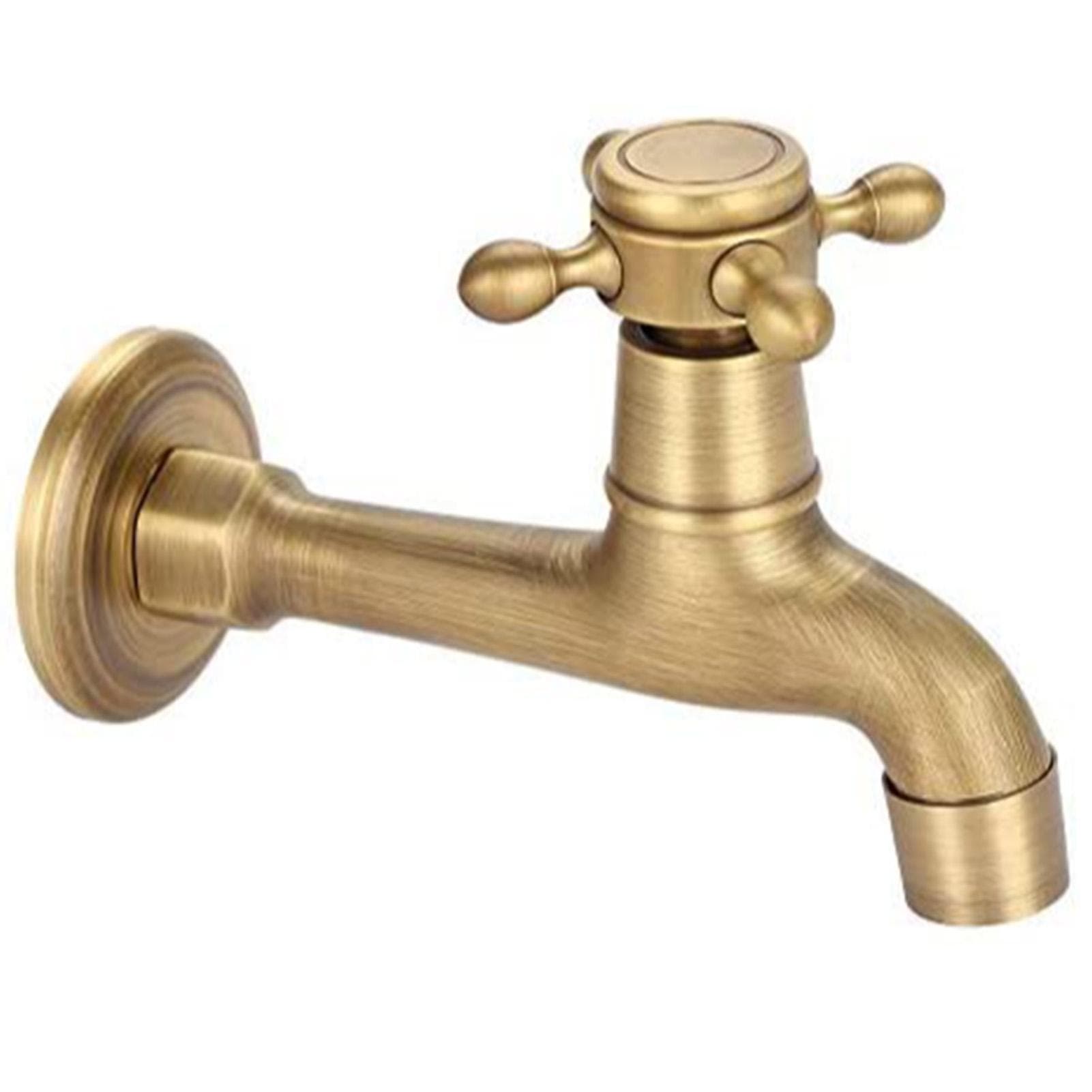 Copper Sink Faucet Vintage Lengthen Bronze Color Single Cold Water Tape Faucet for Kitchen Sink Mop