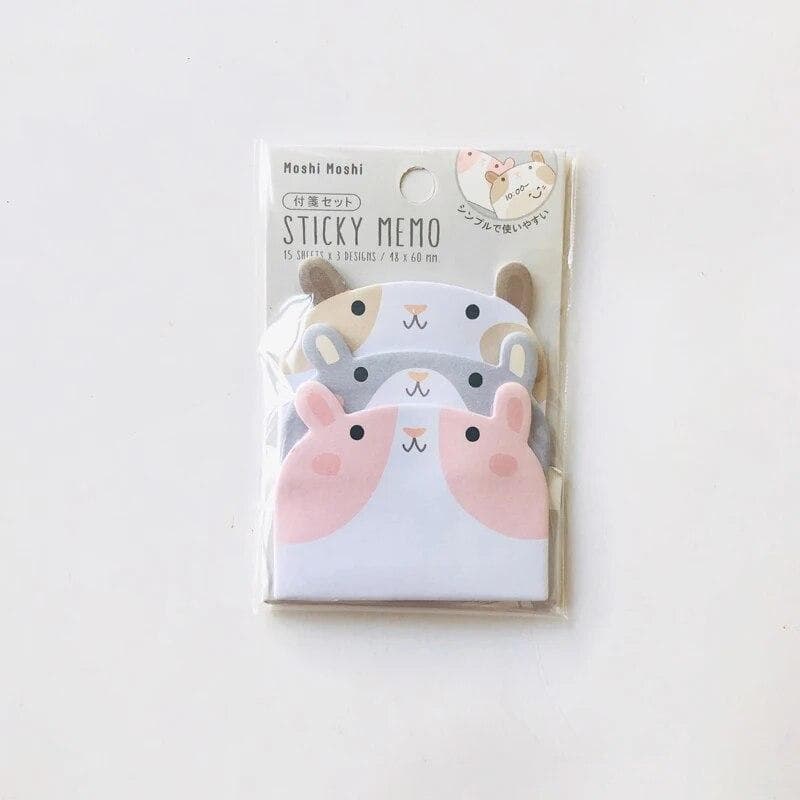 Cartoon Sticky Notes Kawaii Penguin Pig Bear Cat Memo Pads Sticker Student Gifts Stationery School Office Supplies