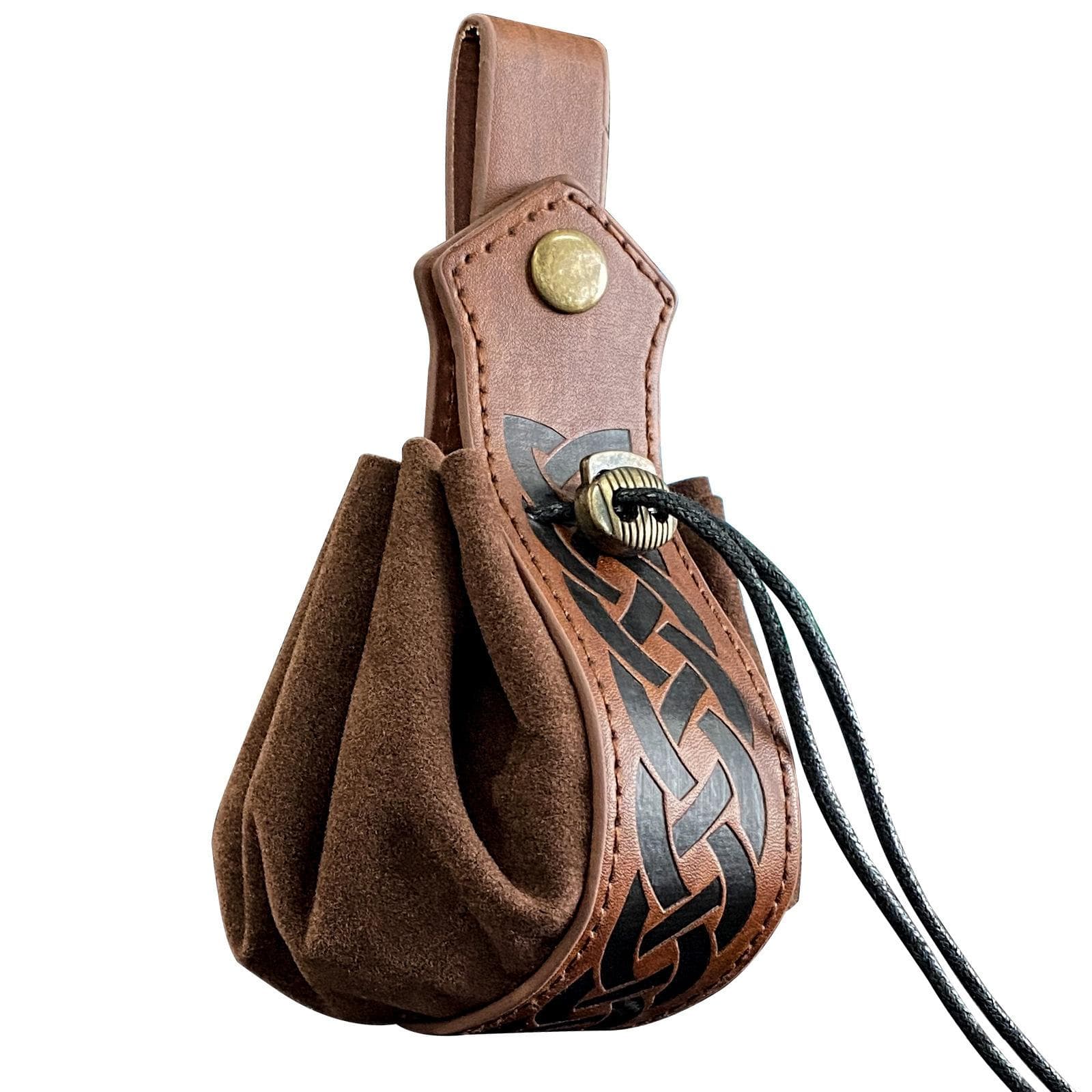 Viking-style Medieval Pouch That Can Be Hung On a Belt, Men's Coin Purse, High-quality Retro Waist Bag, Cool and Handsome Style dark brown
