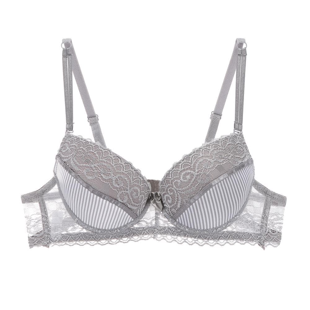 Sexy Push Up Bra Plus Size Cup Women Bra Brassiere Plunge Lingerie Bras For Women Underwear 40C grey