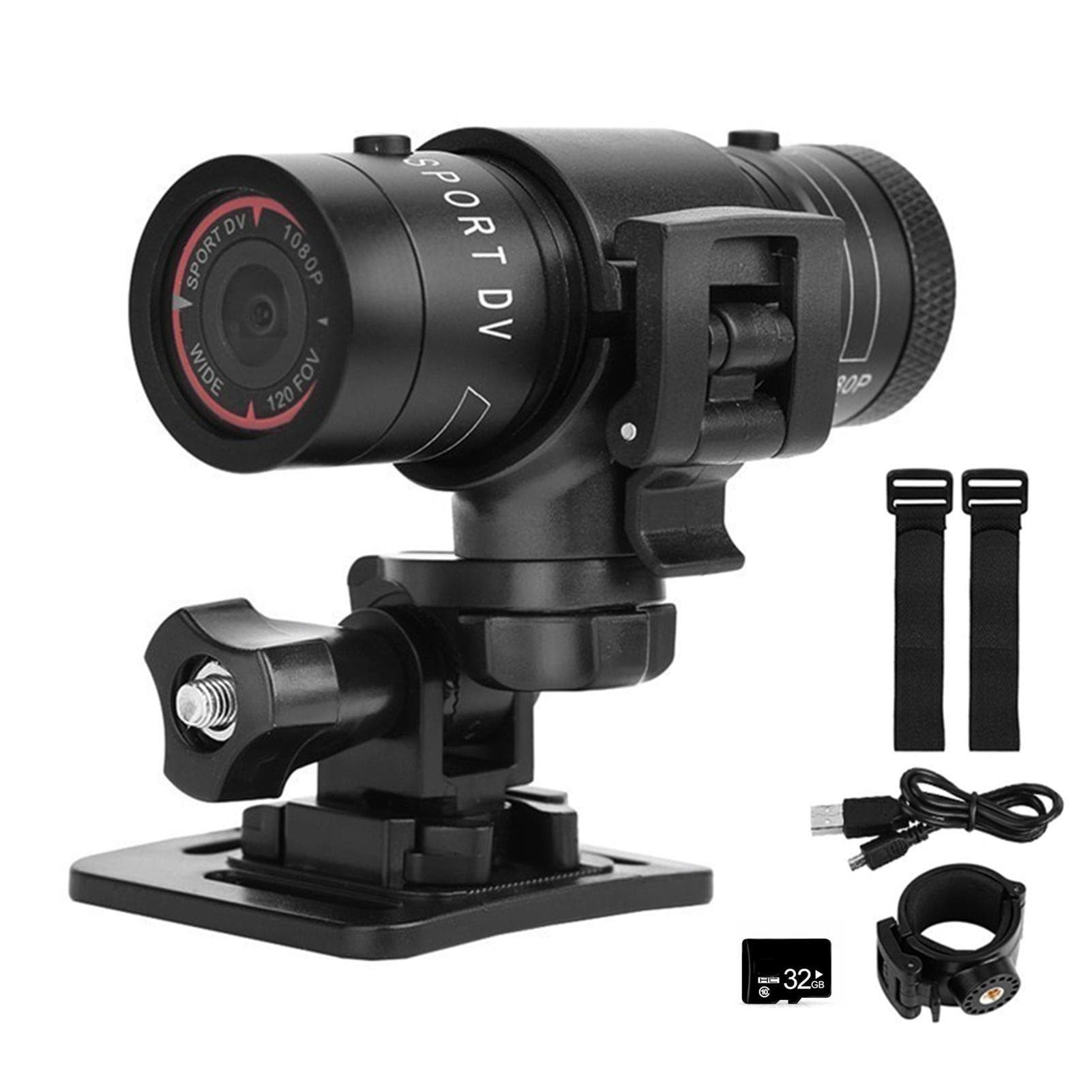 Bike Helmet Camera 120 degrees Wide Angle Bicycle Sports Camera Waterproof Action Camera for Outdoor With 32G TF Card