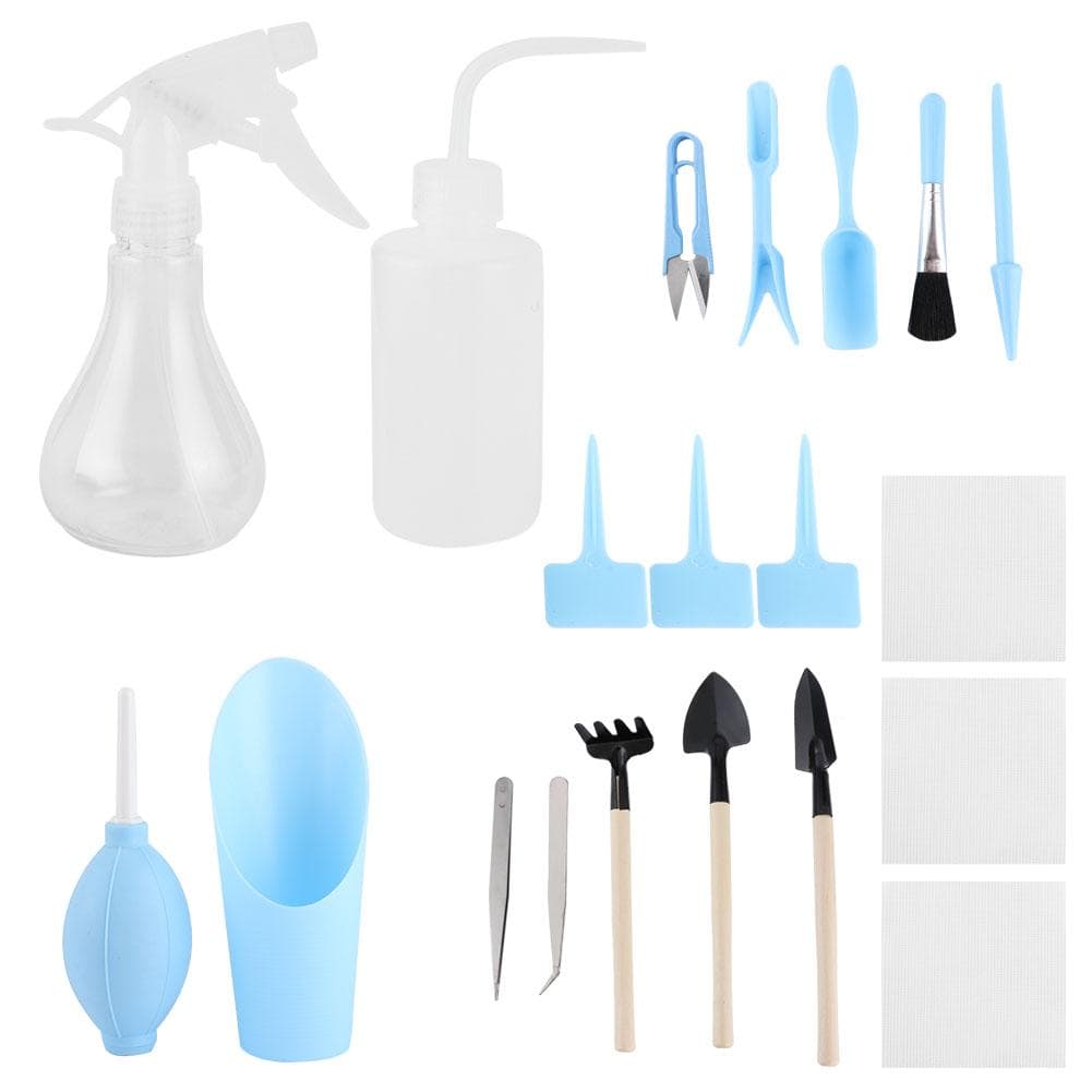 19Pcs/Set Succulent Plants Tool Transplanting Gardening Tools for Bonsai Indoors Small PlantsBlue blue