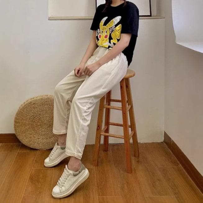 Spring and Summer Nine-point Harem Pants for Women Loose Slim High Waist Pants Slim Radish Pants Versatile Casual Big Size Pants 4XL