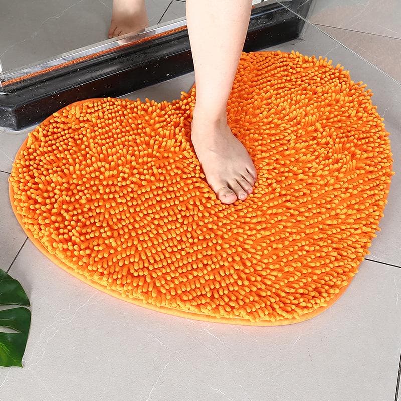Chenille Heart Bathroom Floor Mats Home Bedroom Bathroom Entrance Non-slip Absorbent Foot Mat Luxury Bathroom Set free shipping 50x60cm orange