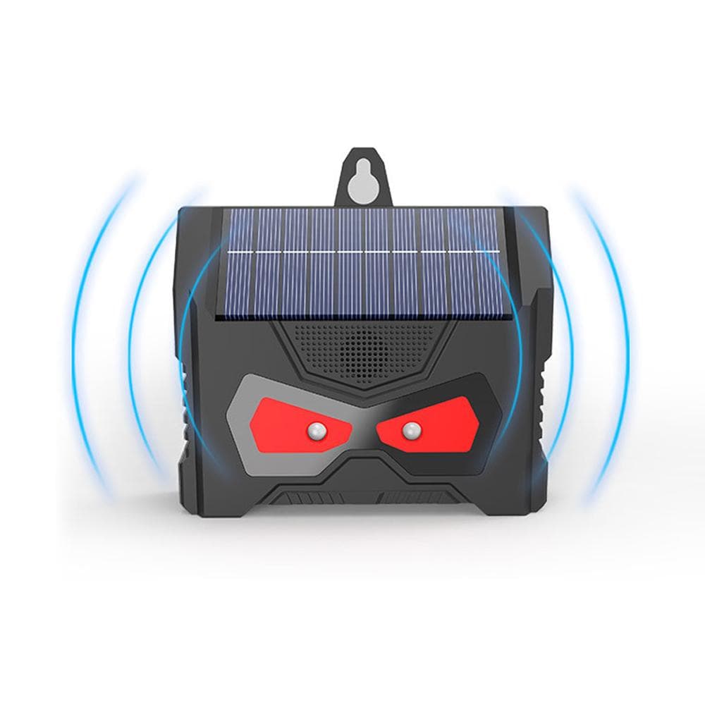Solar Powered Animal Repeller Wild Animal Pests Deterrent Devices with LED Lights Waterproof for black