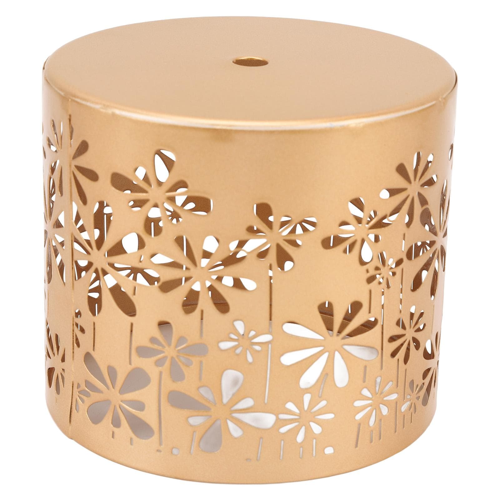 Metal Candle Holder Iron Round Hollow Out Decorative Candle Cage for Table Centerpiece Fireplace