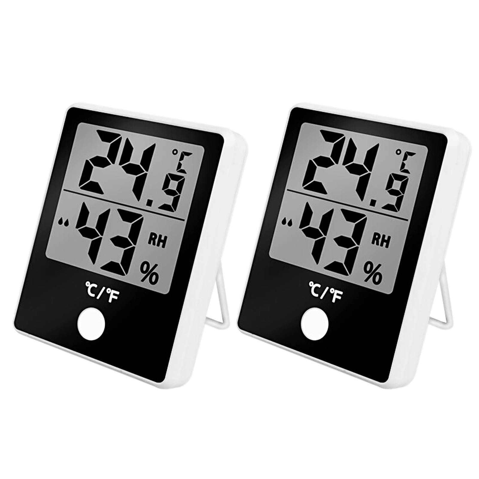 2pcs Indoor Hygrometer Thermometer LCD Digital Thermohygrometer Weather Station Temperature &