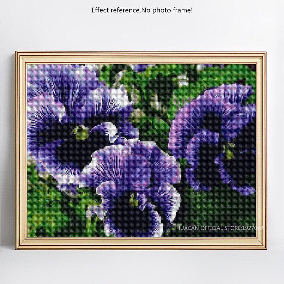 Cross Stitch Resin Flower 5D Diamond Painting Rhinestone Mosaic DIY Full Round Diamond 20X30CM
