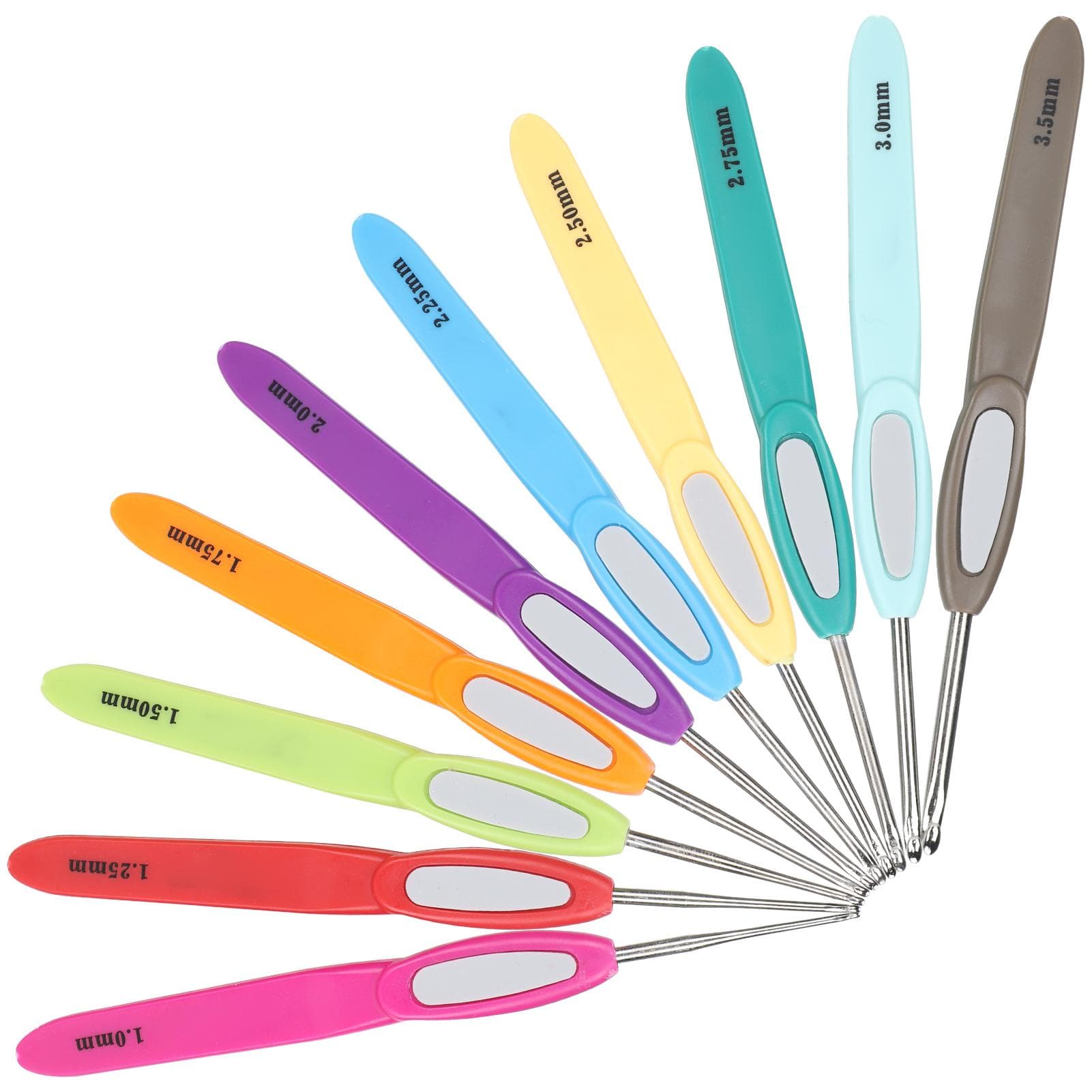 10Pcs Crochet Set Plastic Non Slip Color Handle DIY Fine Lace HandWoven Sweater Tools