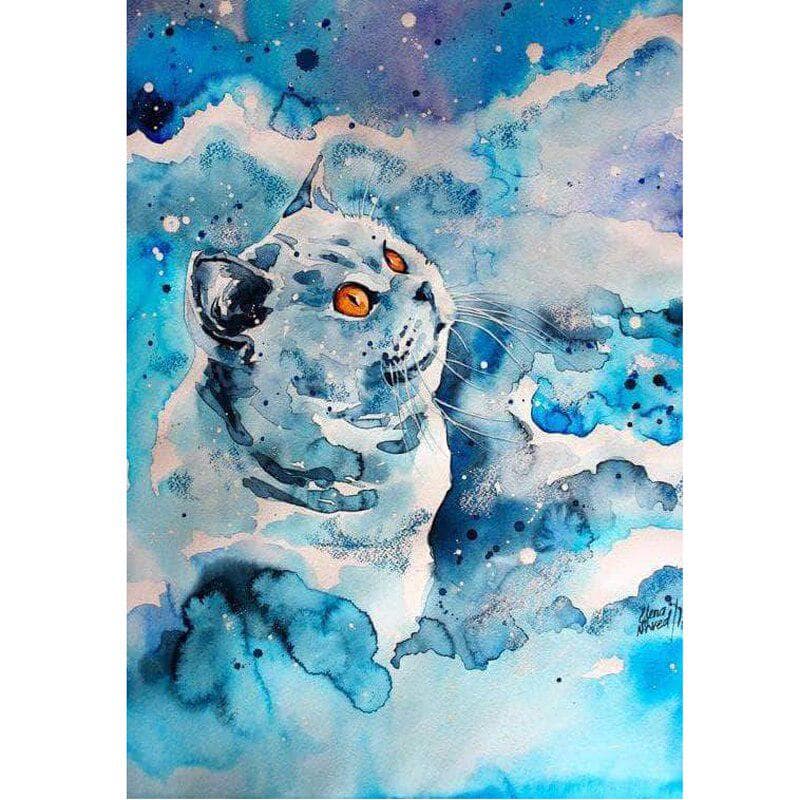 Diamond Painting Cross Stitch Diy Diamond Embroidery Cat Animal Full Round Rhinestones Embroidery 20X30CM