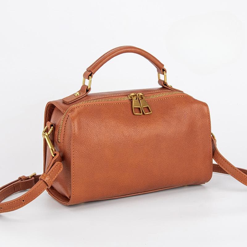 Leather Cross-shoulder Bag, Women's Top Layer Leather Commuting Chic Retro Single-shoulder Handbag, Women's Pillow Bag