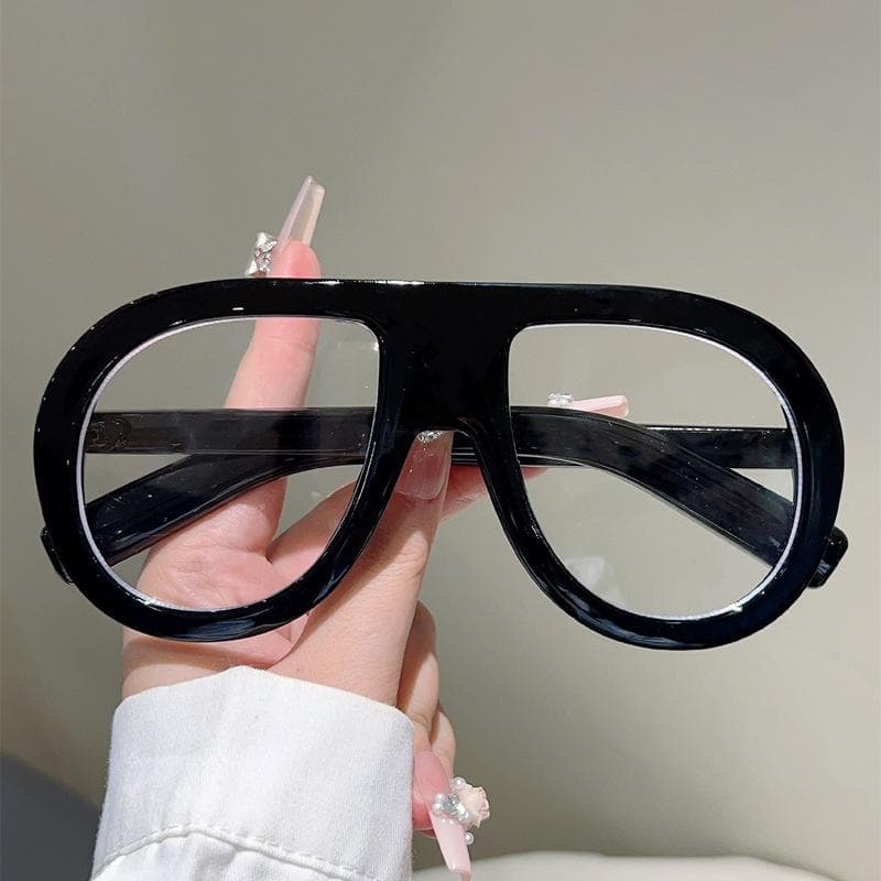 Vintage Oversized Pilot Anti Blue Light Glasses Big Frame Women Luxury Myopia Custom Prescription Eyewear