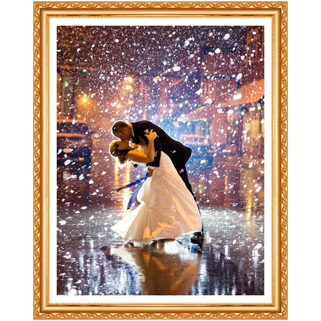 5d Diy Diamond Painting Full Round,cross Stitch Pictures,diamond Romance Love Kiss Paintings 20X30CM