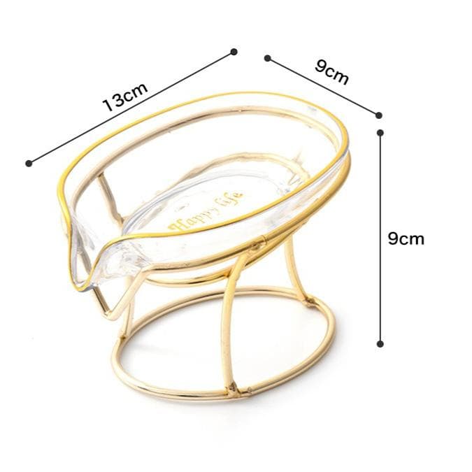 Light Luxury Style Creative Soap Box Bathroom Toilet Household Drain Free Perforated Soap Rack Soap Dish Tray clear