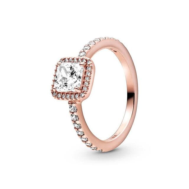 2023 New 925 Silver Ring Sparkling Zircon Love Heart CZ Ring For Women Engagement Gift Pandor Jewelry Authentic 7