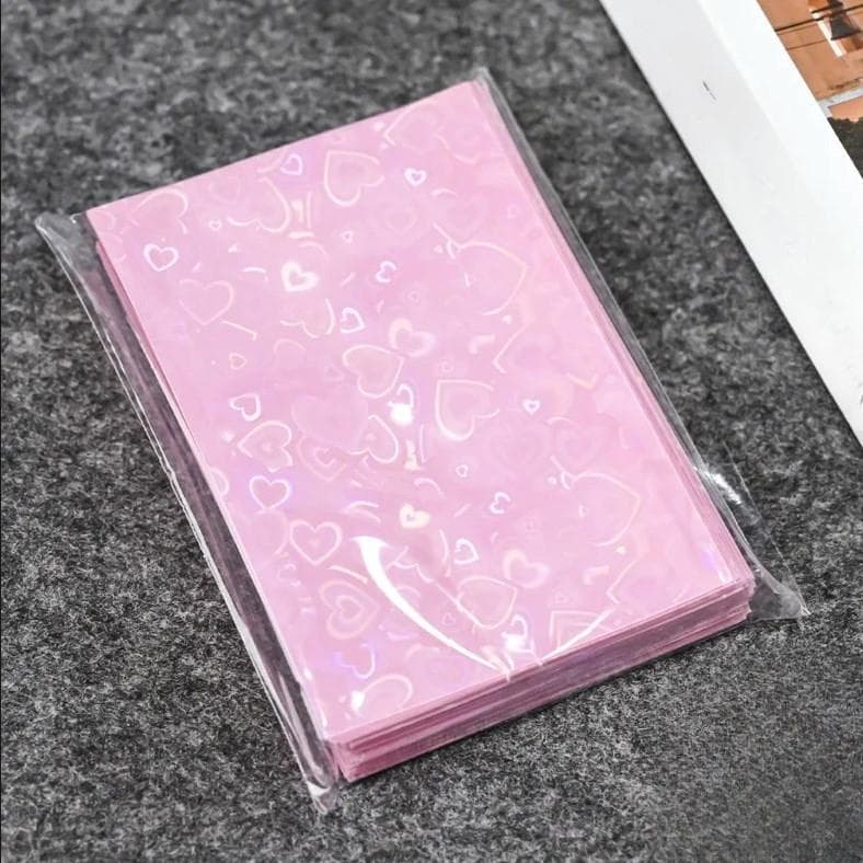 50pcs/lot Transparent Card Sleeves 5.7x8.6cm Little Stars Laser Flashing Card Sleeve Protector Cards Holder Protective Film 61*91mm