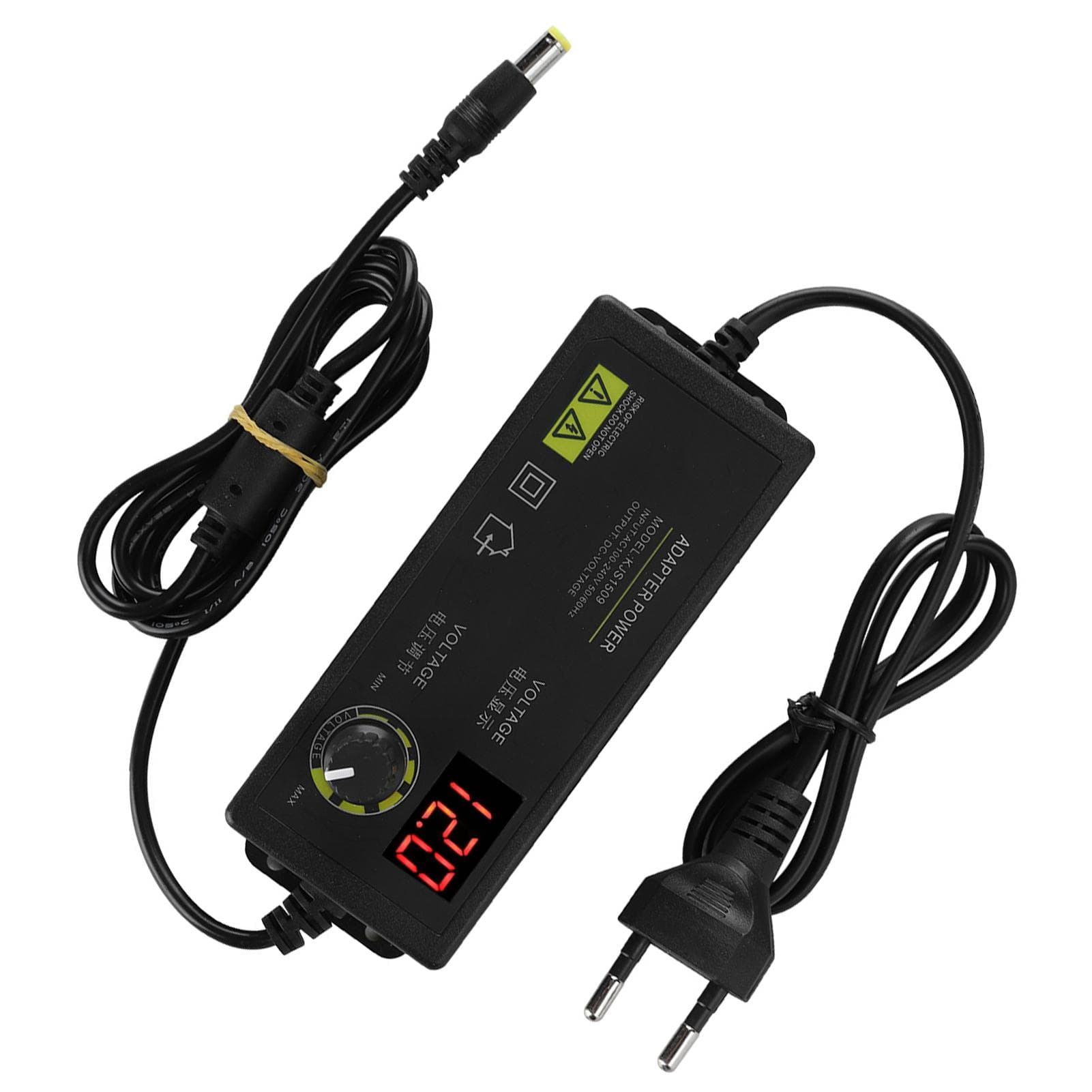 60W 5A 3-12V Adjustable Voltage Motor Speed Control Dimmable Power Supply Adapter EU Plug