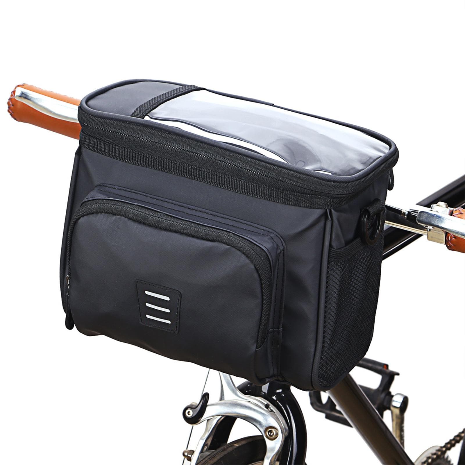Cycling Bike Insulated Cooler Bag MTB Bicycle Handlebar Front Bag Basket Pannier Shoulder Bag black