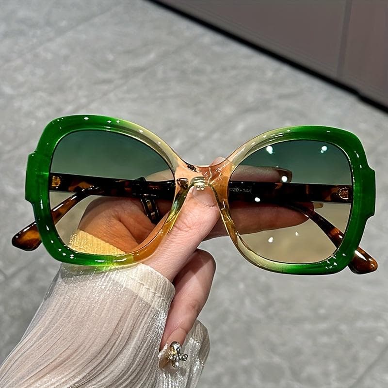 Y2K Oversized Oval Sunglasses Green Jelly Frame Anti-Reflective Lenses for Hiking Sports Parties Fashion Accessories