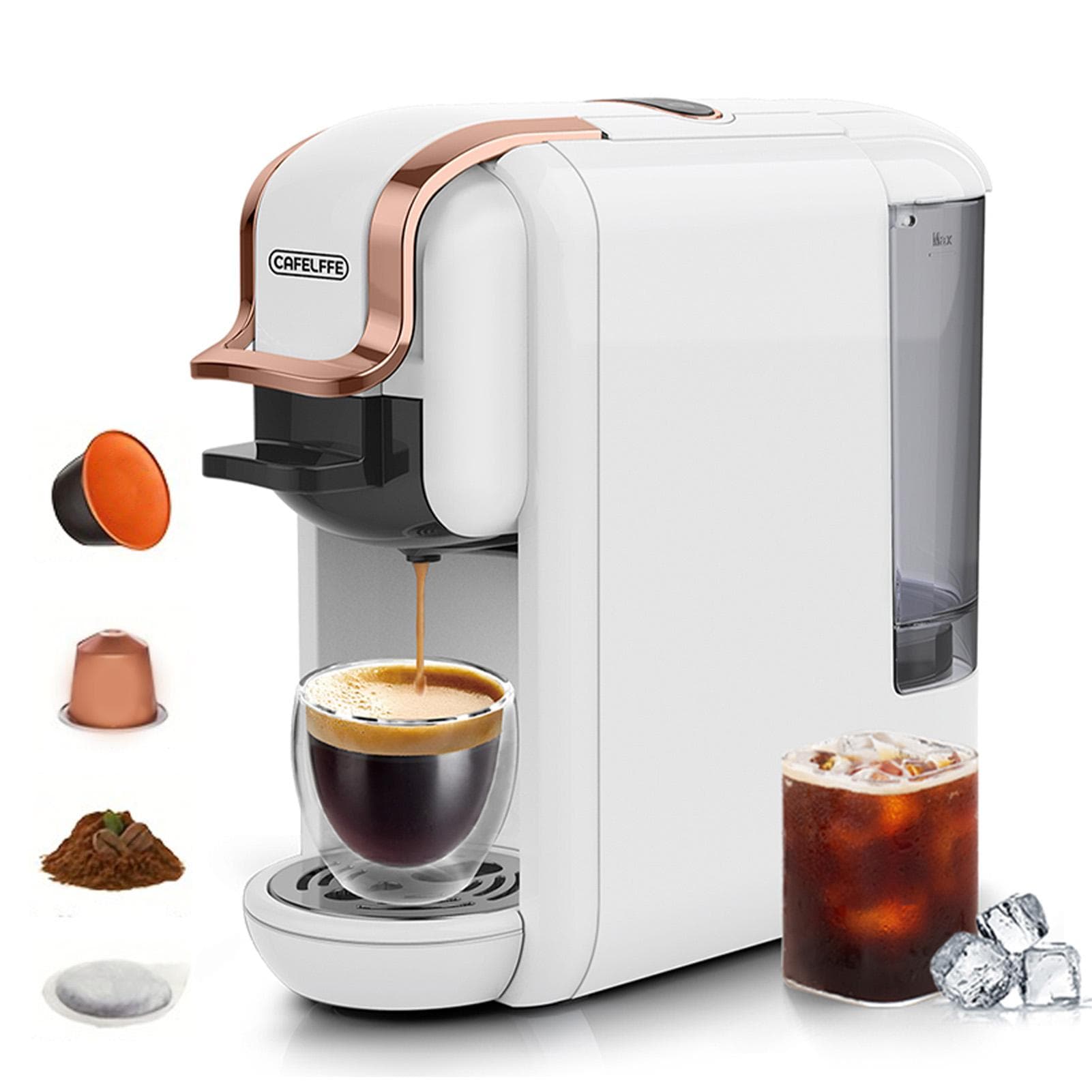 MK-603 4 in 1 Pod Coffee Maker 19Bar 92 celsius  Constant Temperature 20s Fast Cold and Hot Brew Pod Coffee EU plug white