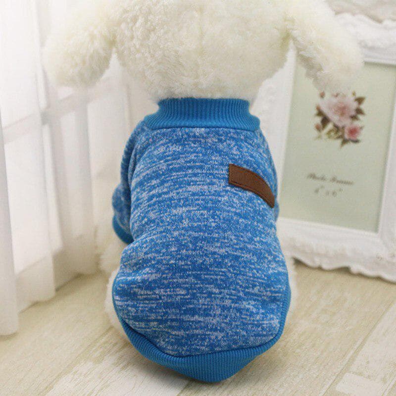 Dog Warm Outfit Pet Jacket Coat Winter Dog Clothes Soft Sweater Clothing for Small Dogs Chihuahua XXL blue
