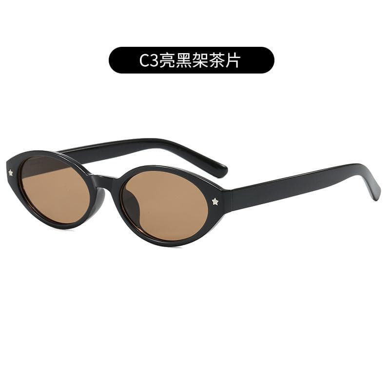 Trendy Oval Designer Sunglasses Women Luxury Retro Black Shades UV400 Eyewear Ladies Goggle Fashionable