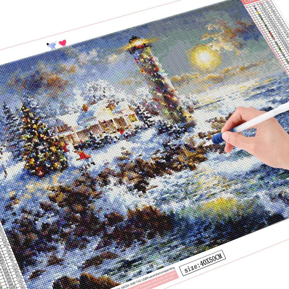 5D DIY Diamond Painting Landscape Home Decoration Embroidery Lighthouse Rhinestone Picture Handcraft 20X30CM